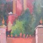 Painting Antique Oil on board Signed Scorcio of a Country Dell 'em Ilia-Romagna