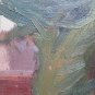 Painting Antique Oil on board Signed Scorcio of a Country Dell 'em Ilia-Romagna