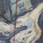 Painting Antique Painting Oil Board View inside Workshop with Tools Work