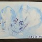 Old Drawing Sketch with Portraits Man's Pen on Basket Vintage P28.8