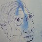 Old Drawing Sketch with Portraits Man's Pen on Basket Vintage P28.8
