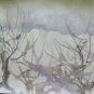 19 11/16x14 3/16in Cold Landscape Winter Painting Vintage Technical Frost P14
