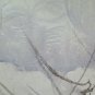19 11/16x14 3/16in Cold Landscape Winter Painting Vintage Technical Frost P14