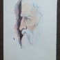 Old Sketch Drawing Pencil on Basket Portrait of Profile Years' 40 P28.6