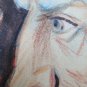 Old Sketch Drawing Pencil on Basket Portrait of Profile Years' 40 P28.6
