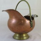 Old Cache Pot Copper with Handle in Ceramic Vase Planter Vintage R132