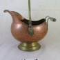 Old Cache Pot Copper with Handle in Ceramic Vase Planter Vintage R132