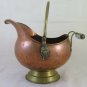 Old Cache Pot Copper with Handle in Ceramic Vase Planter Vintage R132