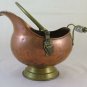 Old Cache Pot Copper with Handle in Ceramic Vase Planter Vintage R132