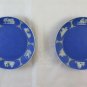 2 Dishes Porcelain Wedgwood Blue White Style Athlete Vintage PS5
