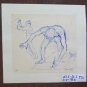 Pair of Drawings Sketch Sketch Signed Dated '68 Figures the Work P31