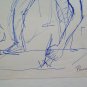 Pair of Drawings Sketch Sketch Signed Dated '68 Figures the Work P31