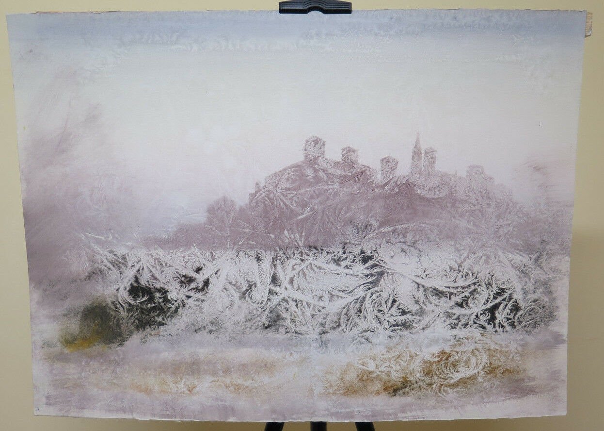 Painting Vintage Modern Antiques 1960's Landscape Castelvetro of Modena P31