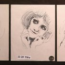 Three Old Drawings Sketching Portrait Expression Face Feminine Sketch P28.8