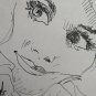 Three Old Drawings Sketching Portrait Expression Face Feminine Sketch P28.8