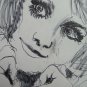 Three Old Drawings Sketching Portrait Expression Face Feminine Sketch P28.8