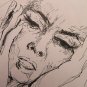 Three Old Drawings Sketching Portrait Expression Face Feminine Sketch P28.8