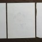 Three Old Drawings Sketching Portrait Expression Face Feminine Sketch P28.8