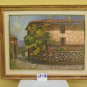 Painting Antique Signed Pancaldi with Frame Landscape Countryside in Summer