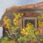 Painting Antique Signed Pancaldi with Frame Landscape Countryside in Summer