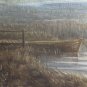 Painting Oil on Canvas Painting Signed Landscape Lakesdie Denmark Europe R95