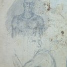 Drawing Antique with Studio for Body Human 1940 1950 Pencil on Basket P28.6