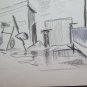 Drawing with Scene of Work Opera of Painter Modenese G.Pancaldi Years 50 P28.7