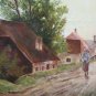 Painting Oil on Linen Signed Painting Oil Landscape Countryside Animals R93