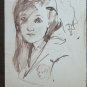 4 Painted Antique Studio Preparatory for Portraits Sketching Original P28.5