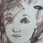 4 Painted Antique Studio Preparatory for Portraits Sketching Original P28.5