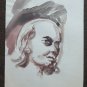 4 Painted Antique Studio Preparatory for Portraits Sketching Original P28.5