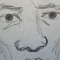 Old Sketch Studio Preparatory Drawing Face Man Author G.Pancaldi P28.5