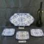 Plate for Capacity with 3 Saucers in Ceramic Vintage Saxon Made in England R120