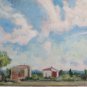 Landscape Countryside in Spring Painting Modern 1960 Painting Oil on board p9