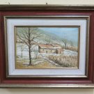 Painting Oil on Linen Signed Ascanio Cacciamali View Mountain Snow Frost X9