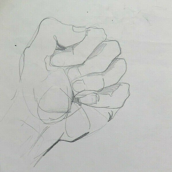Drawing Pencil Basket Vintage Studio Body Human Hand Fist Vintage Years 60 P28.8
