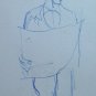 Drawing Sketch on Basket Studio for Shapes Man's Vintage Years 50 60 P28.7