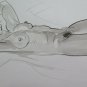 Old Painting Watercolour on Basket Sketch Nude Feminine Vintage '900 P28.9