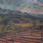 Painting Antique Oil on board Landscape Countryside View from the Hill p8