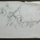Old Sketch Drawing Soldiers of Painter Gaetano Pancaldi of Modena P28.7