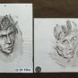 Two Painted on Basket Portrait Male Sketch Sketching Studio Painter P28.8