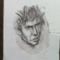 Two Painted on Basket Portrait Male Sketch Sketching Studio Painter P28.8