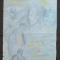 Drawing Antique Studio Portrait Pencil on Basket Years 40 Sketch Sketching P28.6