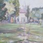 Old Painting Painter Local View of Country of Piumazzo Modena 18 1/2x14 3/16in