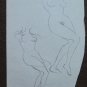 Drawing Vintage Studio Preparatory Nude Feminine Sketch Original P28.5