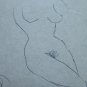 Drawing Vintage Studio Preparatory Nude Feminine Sketch Original P28.5