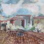 Landscape First of Rain Sky Load of Clouds Painting Antique Oil Board p10