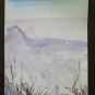 Landscape Alpine in Winter Painting Watercolour Ice Technical Experimental P14
