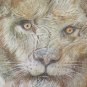 Painting Vintage Symbolist Newwave Technical Mixed Nude Feminine with Lion P33.8