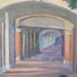 Antique Painting Oil on Linen View City Opera Painter Pancaldi Modena P27
